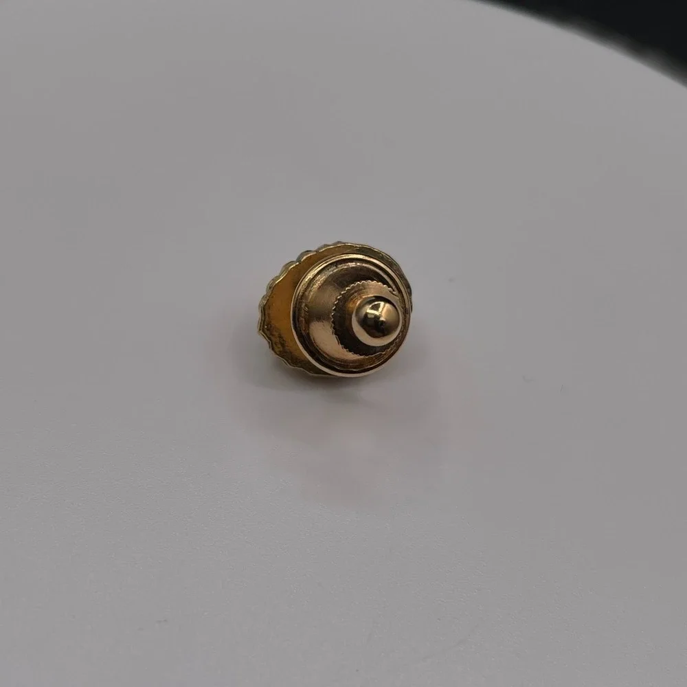 Vintage Gold-Tone Round Tie Tack Pin Yellowish-White Stone Classic jewellery